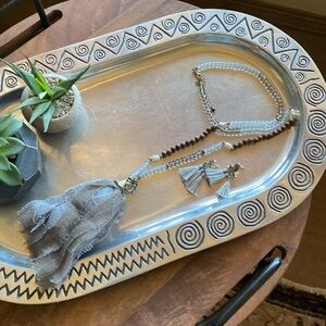 Beaded necklace and earrings